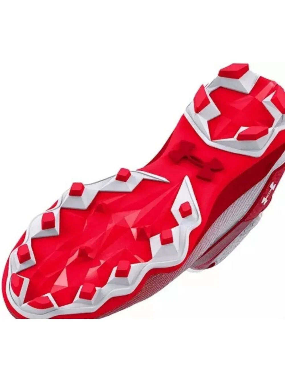 Under Armour Football Cleats Red White Mens Size 11.5 Molded Highlight Outdoor